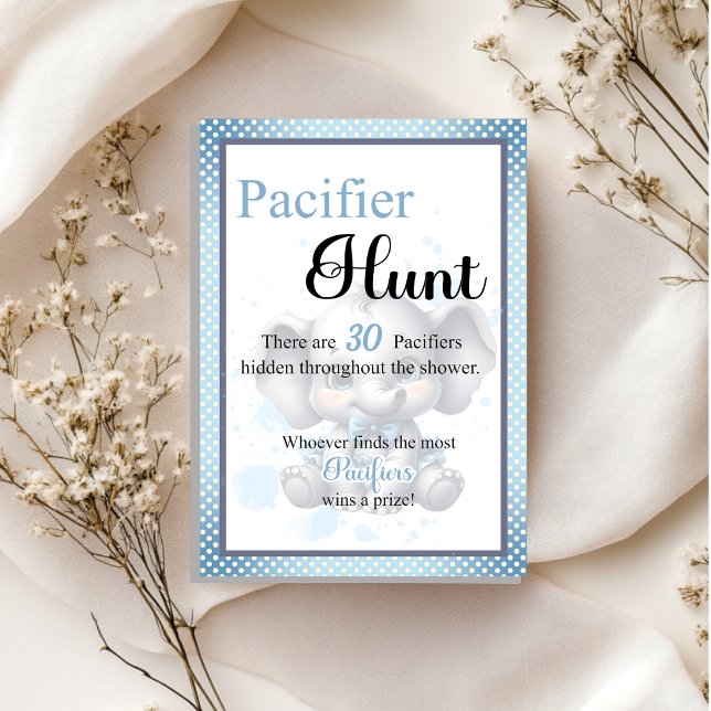 Cutie Blue Elephant Baby Shower Nappar Hunt Game (Skapare uppladdad)