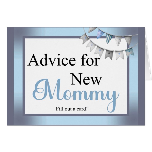 Cutie Blue Elephant - Little Peanut Advice Card OBS Kort (Framsidan Horizontal)