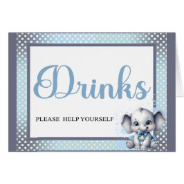 Cutie Blue Elephant - Little Peanut Drinks Card OBS Kort