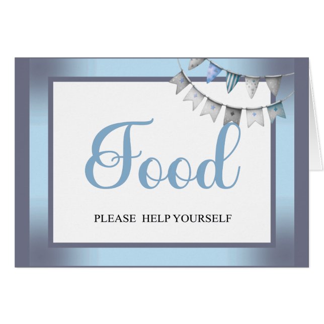 Cutie Blue Elephant - Little Peanut Food Card OBS Kort (Framsidan Horizontal)