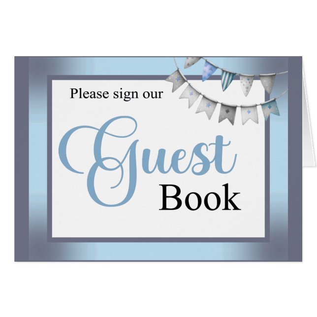 Cutie Blue Elephant - Little Peanut Guestbook Card OBS Kort (Framsidan Horizontal)