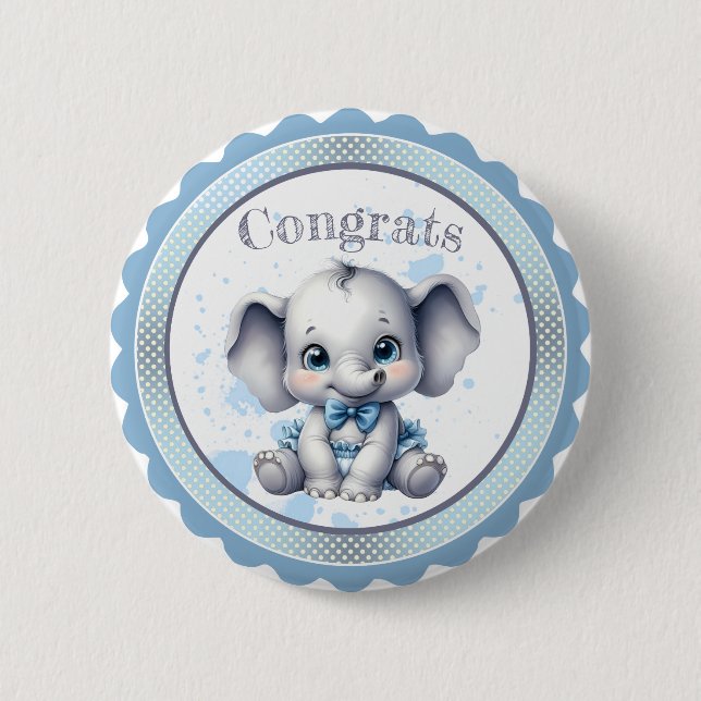 Cutie Blue Elephant - Little Peanut Knapp (Framsida)