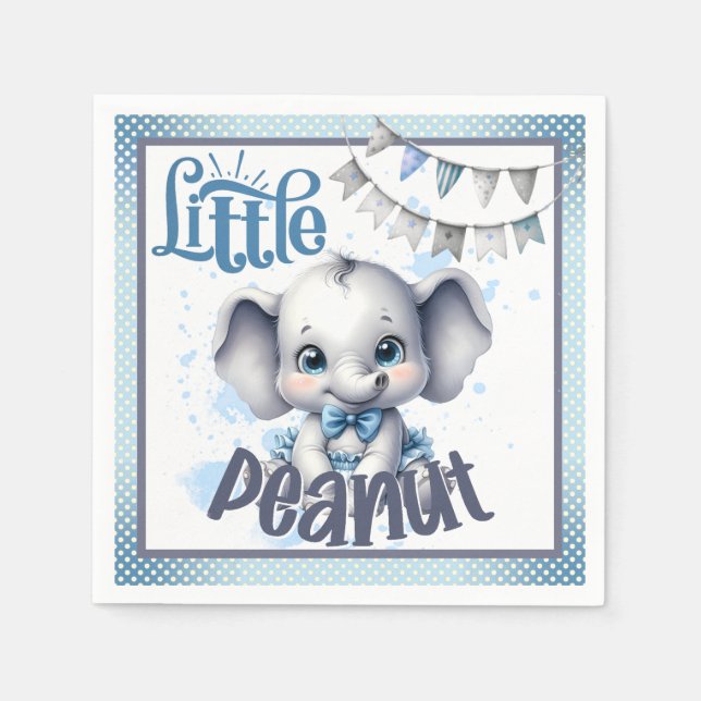 Cutie Blue Elephant - Little Peanut Pappersservett (Framsidan)