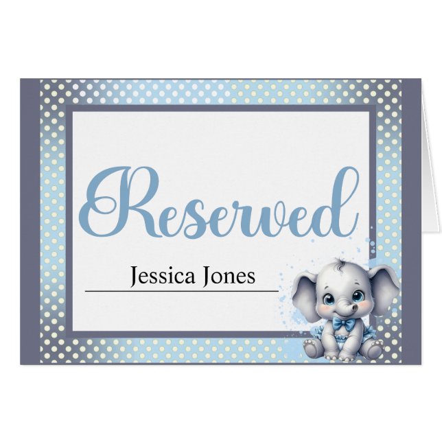 Cutie Blue Elephant - Little Peanut Reserved Card OBS Kort (Framsidan Horizontal)