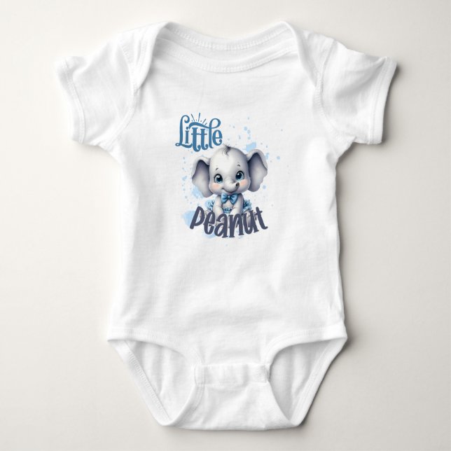 Cutie Blue Elephant - Little Peanut T Shirt (Framsida)