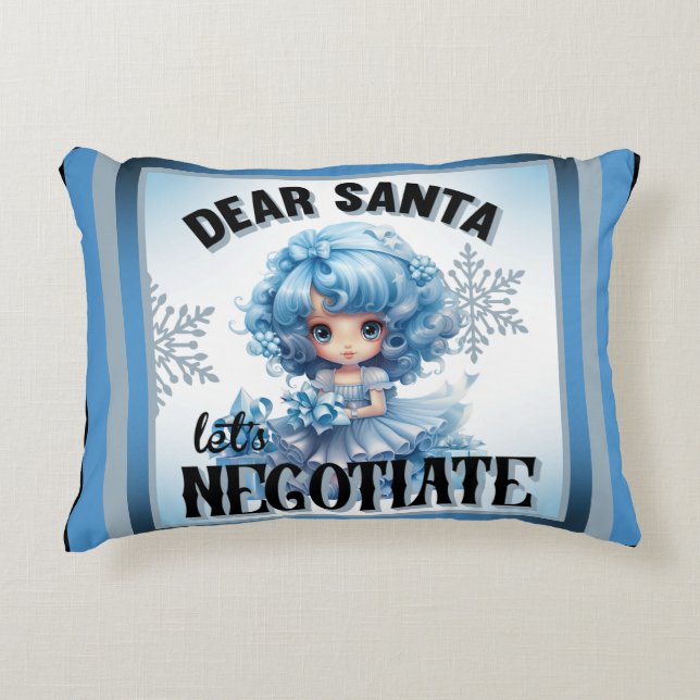 Cutie Blue Kära jultomten Pillow Prydnadskudde (Framsidan)