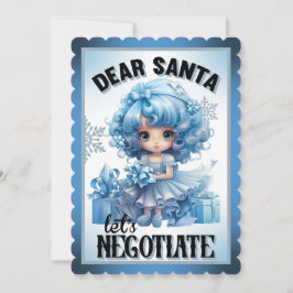 Cutie Blue Kära jultomten Tack Kort