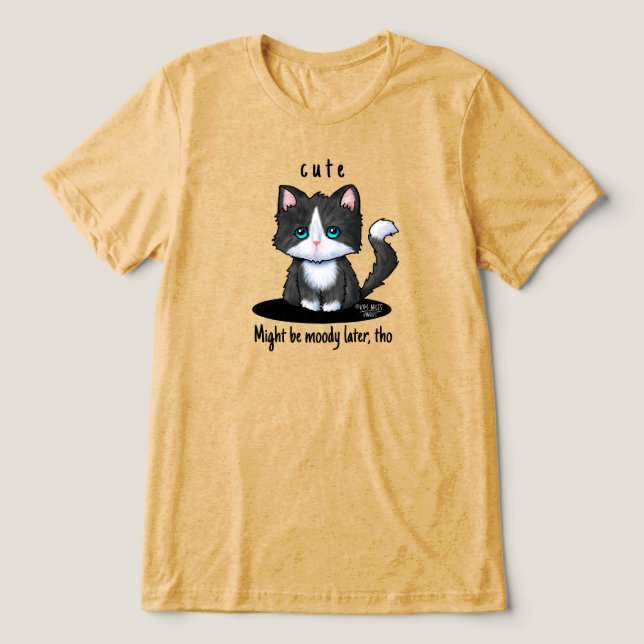 Cutie Cat Tuxedo Kitten T Shirt (Design Framsida)