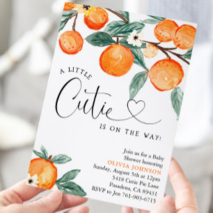 Cutie Clementine Baby Shower Inbjudningar