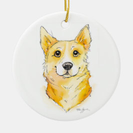 Cutie Corgi Julgransprydnad Keramik