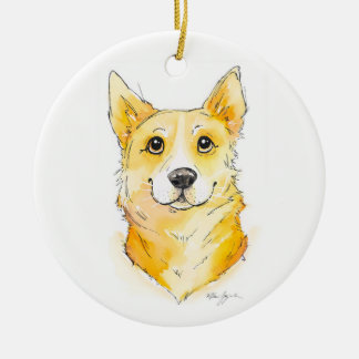 Cutie Corgi Julgransprydnad Keramik