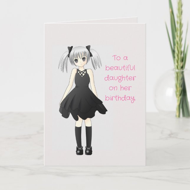 CUTIE DAUGHTER BIRTHDAY CARD TACK KORT (Framsida)