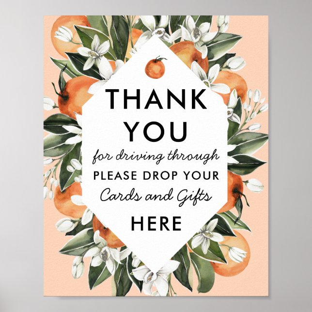 Cutie Drive by Baby Shower Card and Gifts Sign Poster (Framsidan)