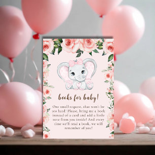 Cutie Elephant Rosa Blommigt Bokar för Baby Tilläggskort