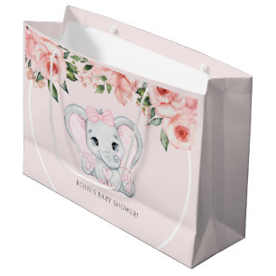 Cutie Elephant  Rosa Blommigt Girl Baby Shower