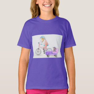 Cutie försökskanincykelritten med en vän t shirt