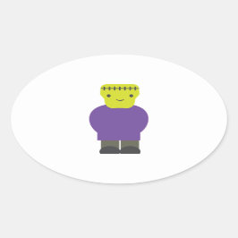 Cutie Frankenstein Monster Ovalt Klistermärke