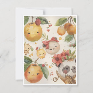 Cutie Fruitie Flat Note Card Anteckningskort