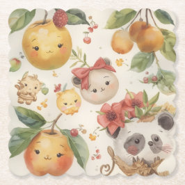 Cutie Fruitie Paper Coaster Underlägg Papper