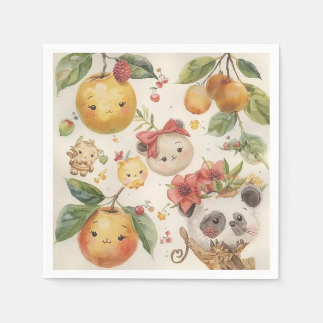 Cutie Fruitie Paper Napkin Pappersservett (Framsidan)
