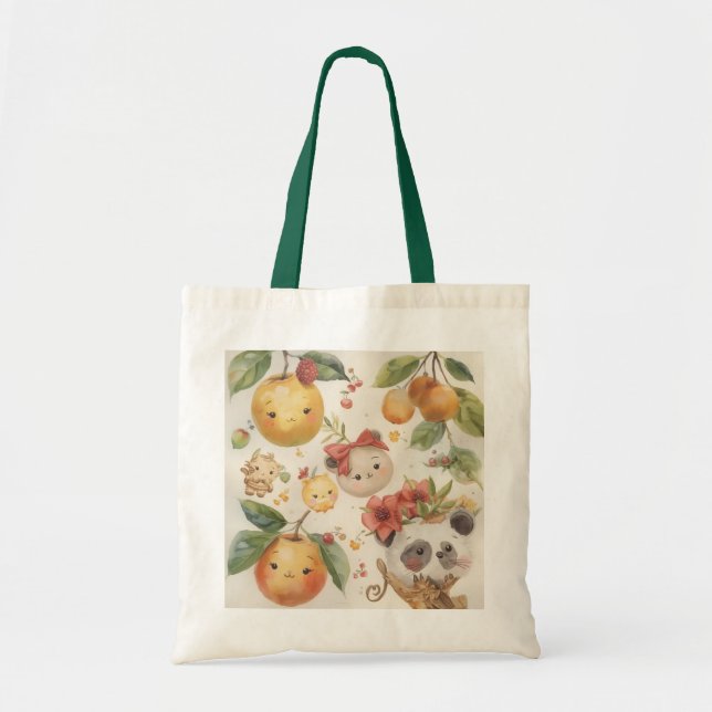 Cutie Fruitie Tote Bag Tygkasse (Framsidan)