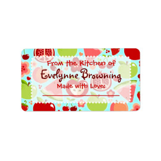Cutie Fruties Anpassningsbar Canning / Burk-etiket Adressetikett