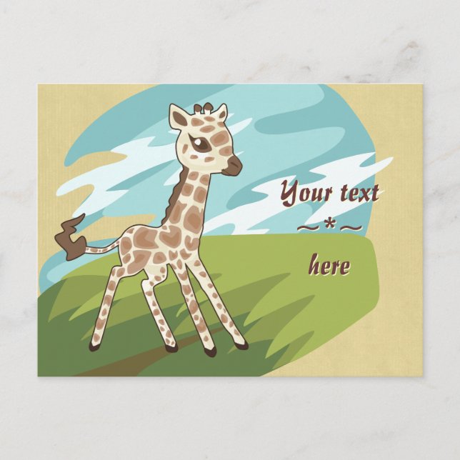 Cutie Giraffe-postkort Vykort (Framsida)