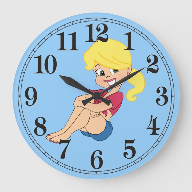 Cutie Girl Round (stor) Wall Clock Stor Klocka (Framsida)