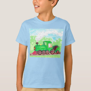 Cutie Guineas Gris som kör en Tåg-målning T Shirt