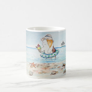 Cutie Guineas Gris vid havsmålning Kaffemugg
