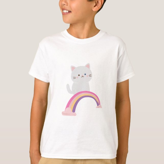 Cutie Kitten Cat T Shirt (Framsida)