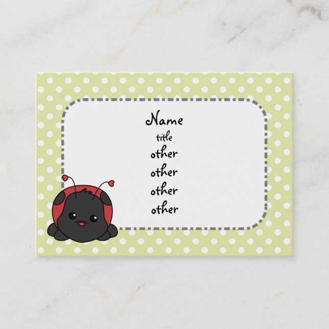 Cutie Ladybug Visitkort (Framsida)