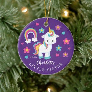 Cutie Little Sister Unicorn jul Ornament