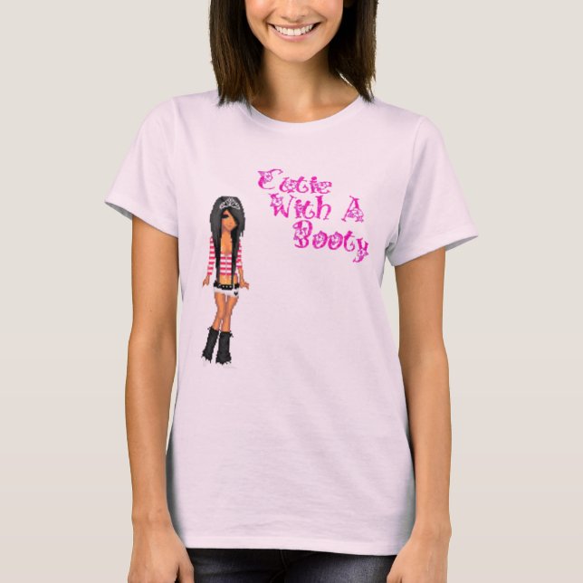 cutie med en booty t-shirt (Framsida)