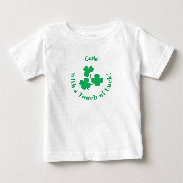 Cutie med en Touch av Tur! St. Patrick's Day T Shirt (Framsida)
