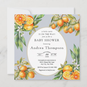 Cutie Orange Baby Shower Inbjudningar