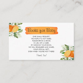Cutie Orange Citrus Baby Shower Bokar för Baby Tilläggskort