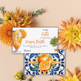 Cutie Orange Citrus Summer Baby Shower Diaper Tilläggskort