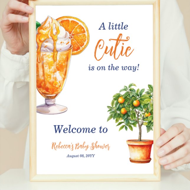 Cutie Orange Citrus Summer Baby Shower Välkommen Poster (Skapare uppladdad)