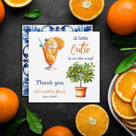 Cutie Orange Citrus Summer Ice Cream Baby Shower Julkort