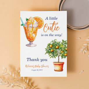 Cutie Orange Citrus Summer Ice Cream Baby Shower Tack Kort
