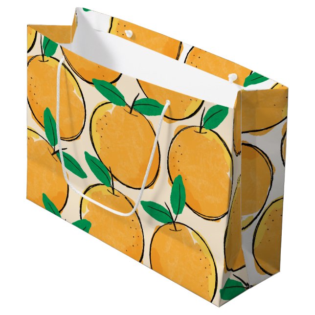 Cutie Orange Mönster Gift Bag (Framsidan Vinklad)