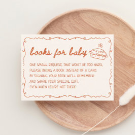 Cutie Paj Baby Shower Bokar för Baby Bok-begäran Tilläggskort