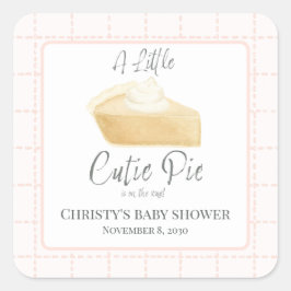 Cutie Paj Baby Shower-etikett - Fall Favor-tagg Fyrkantigt Klistermärke