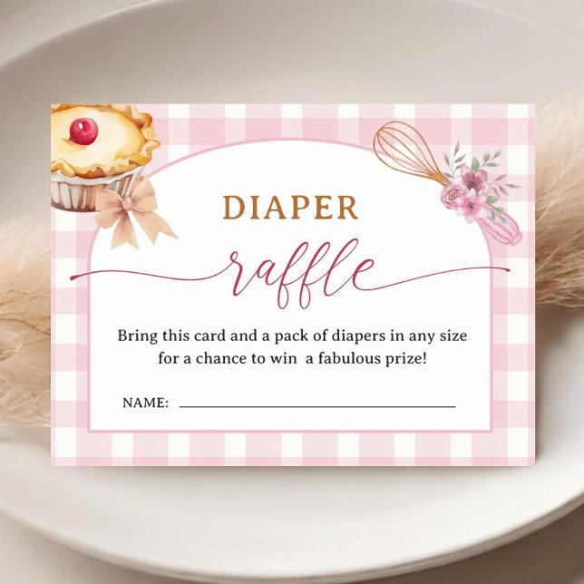 Cutie Paj Baby Shower Rosa Diaper Raffle-hölje Tilläggskort (Skapare uppladdad)