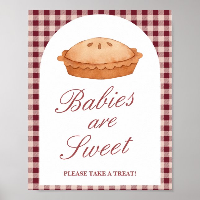 Cutie Paj Baby Shower Sweet Treat Favor Sign Poster (Framsidan)