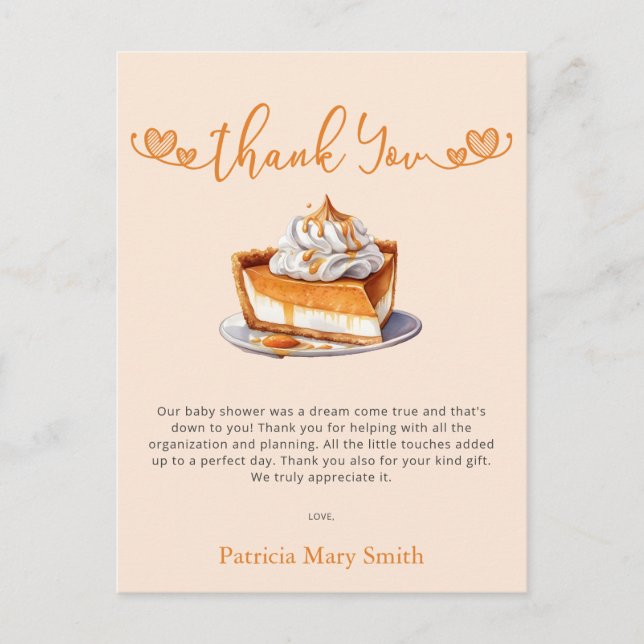 Cutie Paj Baby Shower Tack Vykort (Framsida)