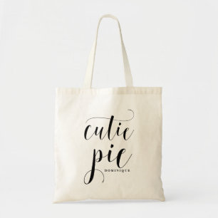 Cutie Paj Black Modern Calligraphy Personlig Tygkasse
