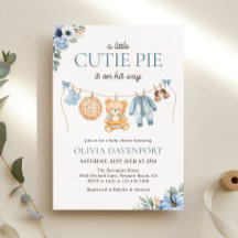 Cutie Paj Blue Fall Nalle Boy Shower