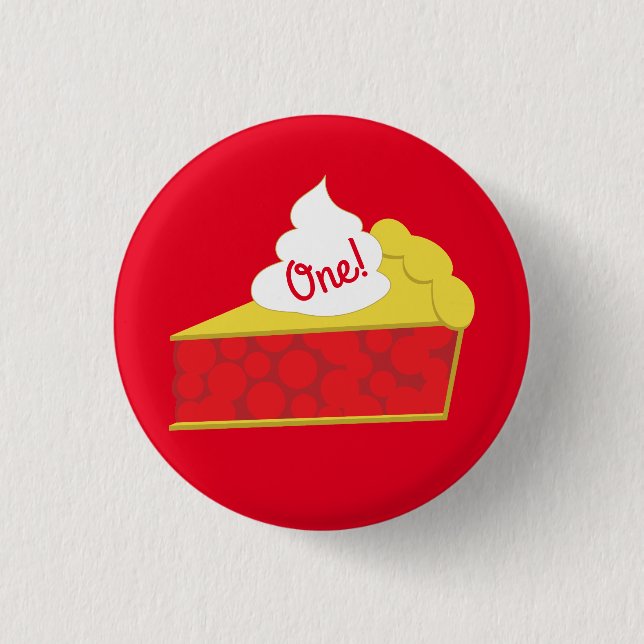 Cutie Paj Cherry 1st Birthday Party Theme Knapp (Framsida)